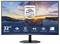 Ein 32-Zoll-Philips-Monitor zeigt felsige Landschaft bei Sonnenaufgang. Symbole unten: Adaptive Sync, 1ms Reaktionszeit, Lautsprecher, LowBlue- und flimmerfreier Modus.