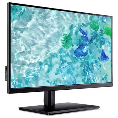 Ein Computermonitor mit einem lebendigen Hintergrund aus blauem und grünem Wasser mit Wellenmuster.