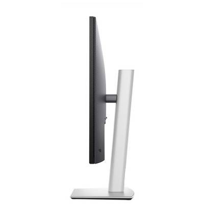 Seitenansicht eines modernen Computermonitors mit schlankem Design auf einem stabilen Standfuß.