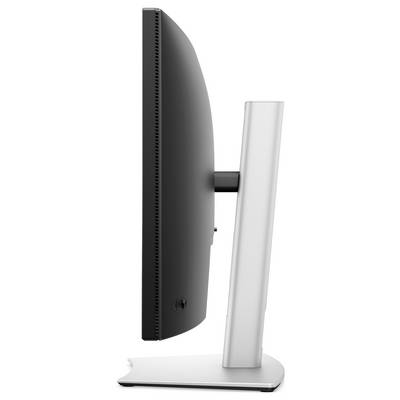 Ein Monitor in seitlicher Ansicht, zeigt ein schlankes Design mit einem schmalen Rahmen und einem stabilen Standfuß.