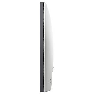 Seitenansicht eines schlanken Monitors mit gebogenem Design.