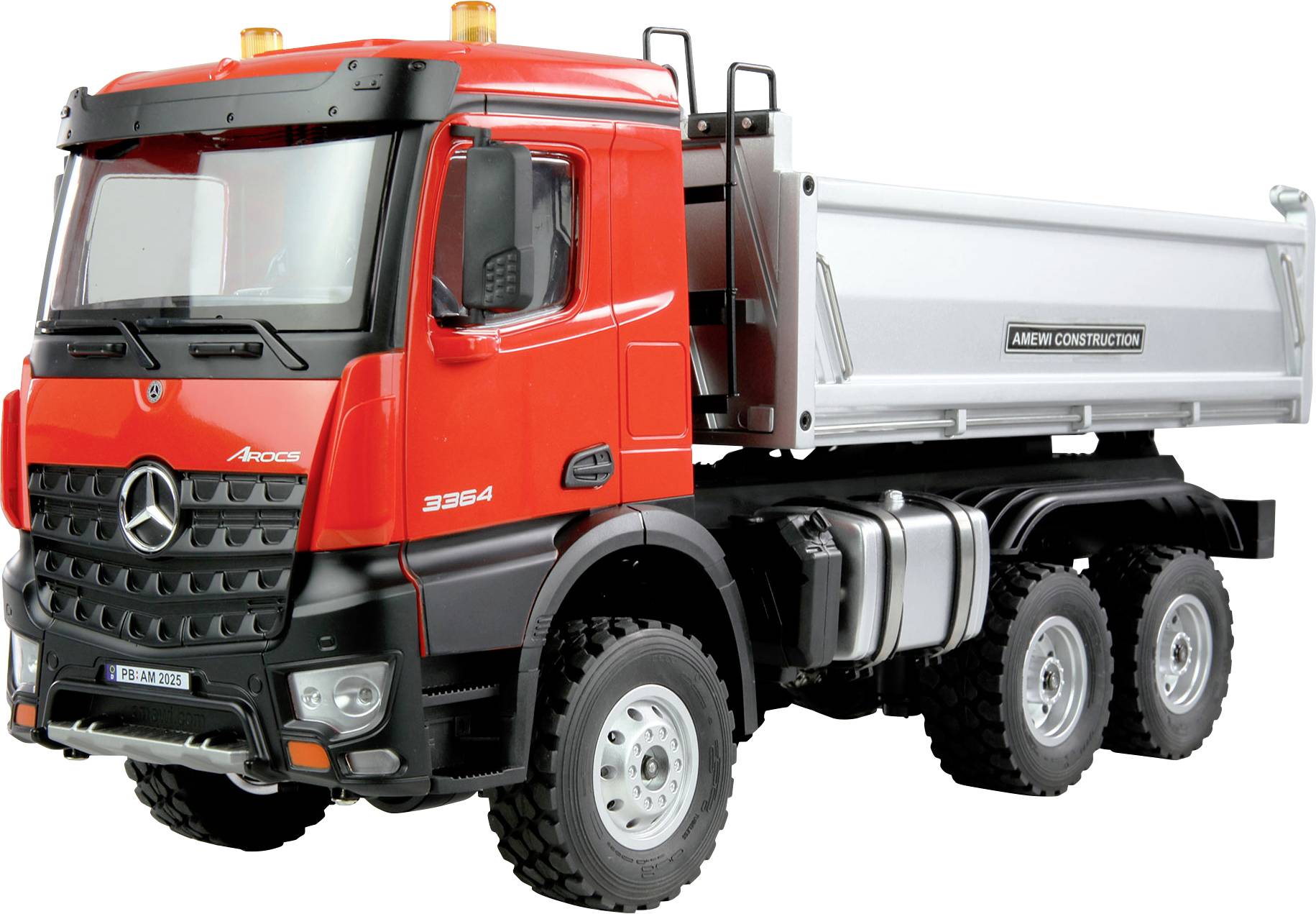 Amewi 22684 Mercedes-Benz Arocs Kipper 6x6 rot 1:14 Elektro RC Funktionsmodell RtR