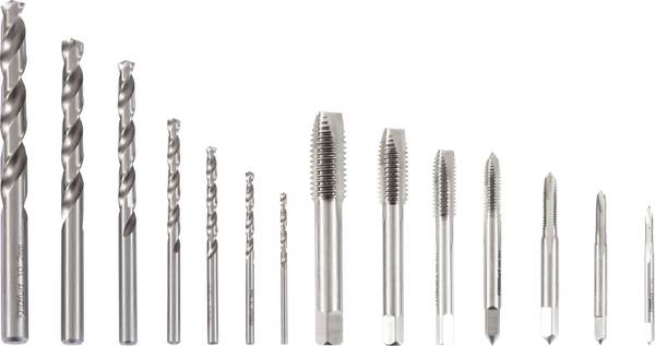 FRITZFURT 3701-6015  Maschinengewindebohrer-Set 15teilig   2.5 mm, 3.3 mm, 4.2 mm, 5 mm, 6.7 mm, 8.5 mm, 10.2 mm   DIN 1814 HSS  1 Set