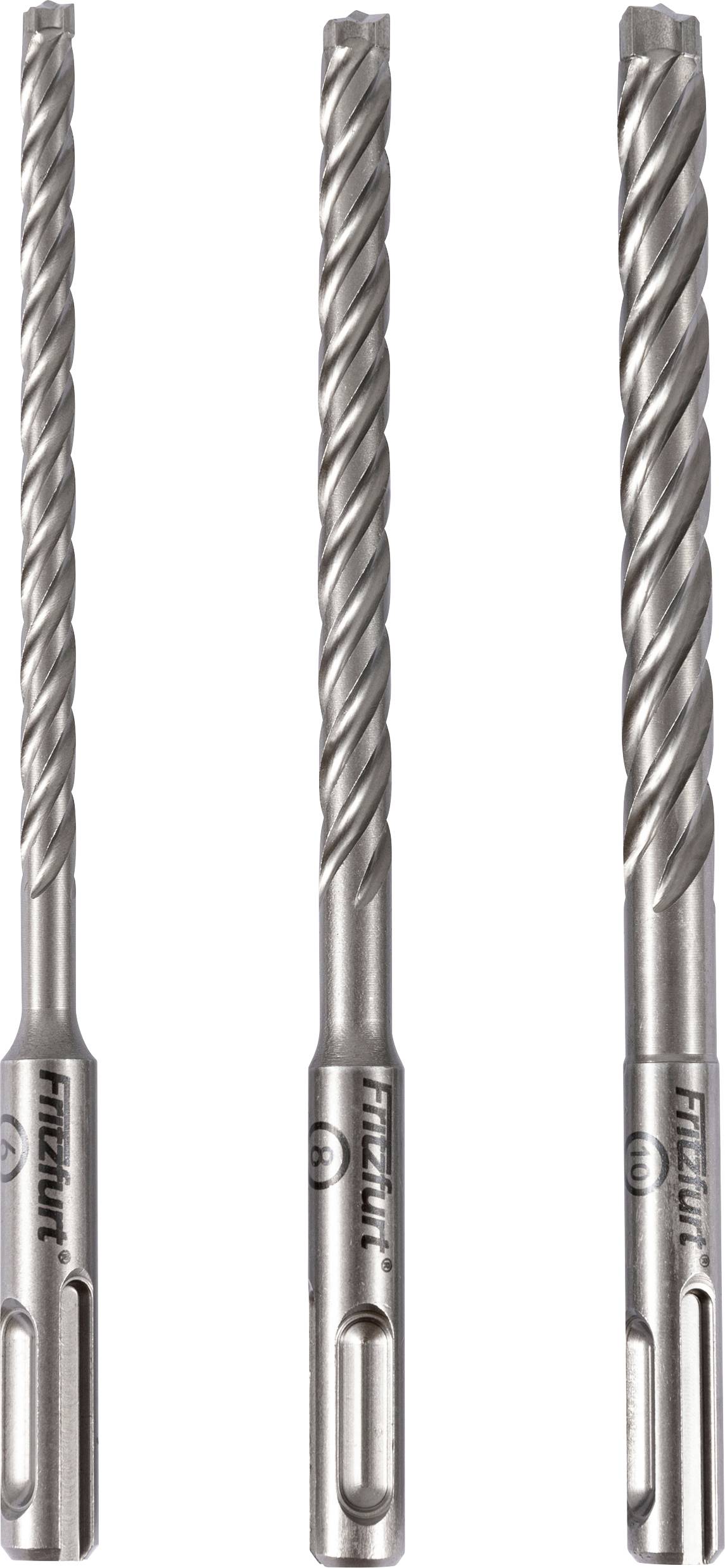 FRITZFURT 3161-2103 Hartmetall Hammerbohrer-Set 3teilig 6 mm, 8 mm, 10 mm Gesamtlänge 165 mm SDS-Plus 1 Set