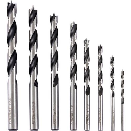 FRITZFURT 2801-3008 Holz-Spiralbohrer-Set 8teilig 3 mm, 4 mm, 5 mm, 6 mm, 7 mm, 8 mm, 9 mm, 10 mm Gesamtlänge 175 mm Zyl...