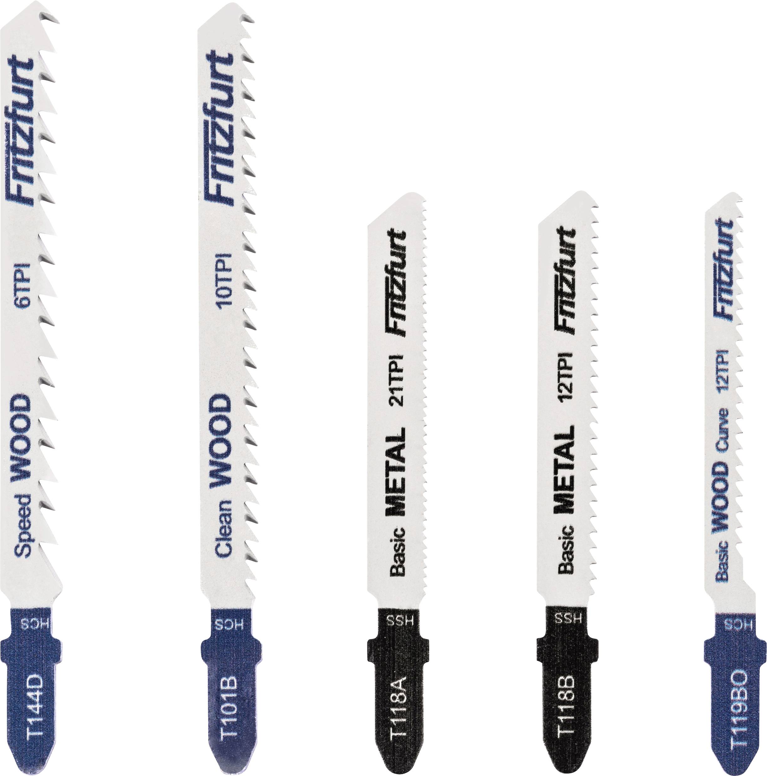 FRITZFURT 3401-3203 Stichsägeblatt-Set Universal 5-teilig 1 Set