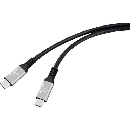 Thumbnail - Renkforce USB-C® Kabel USB4® USB-C® Stecker 1.5 m Schwarz Aluminium-Stecker, Silikon, hochflexibel, 8K UHD RF-6805038