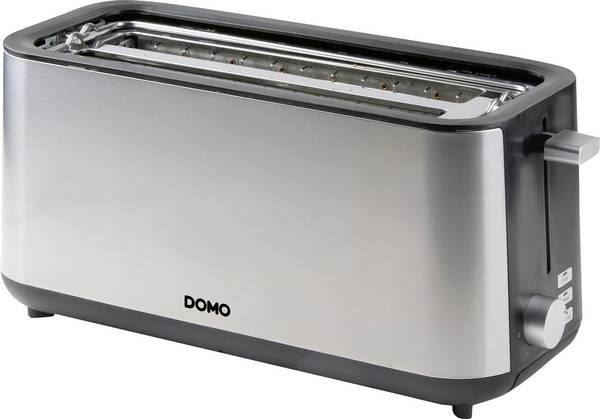 DOMO  TOASTER 2 Schlitze für 4 Toasts Toaster mit eingebautem Brötchenaufsatz