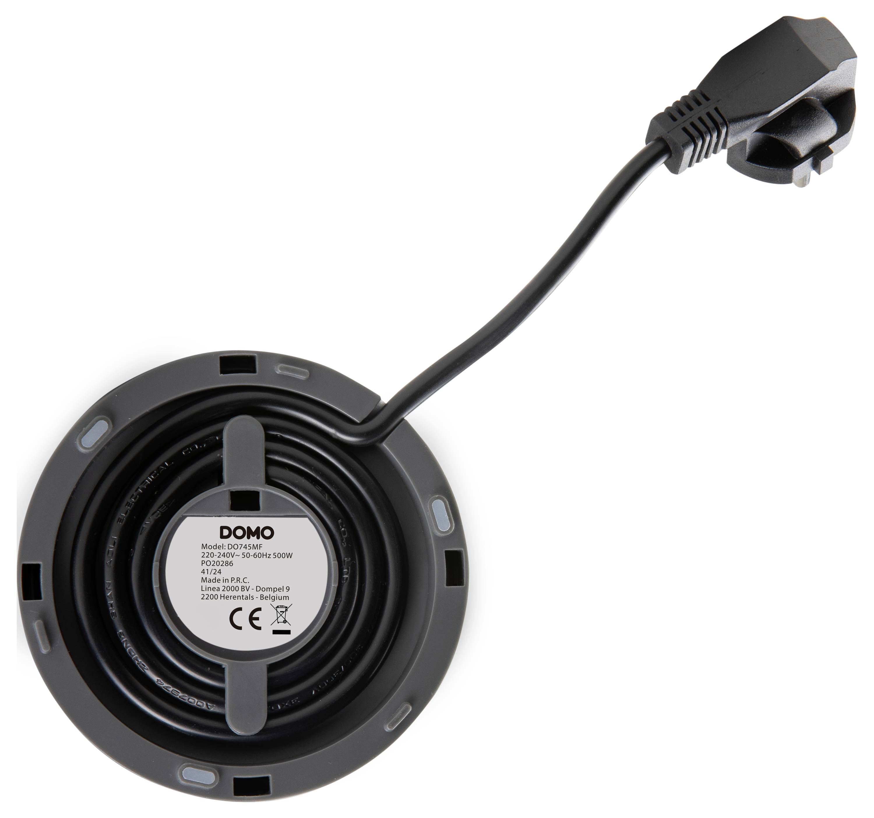 Elektrische Gerätebasis mit Netzkabel und Stecker, geeignet für eine DOMO-Küchenmaschine, Modell DO-9225M, 1500W.