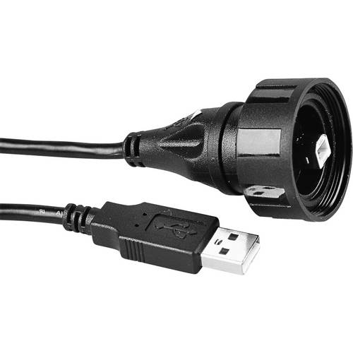 Thumbnail - Bulgin USB-Kabel USB 2.0 USB-A Stecker, USB-B Stecker 5.00 m PX0840/B/5M00