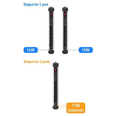 Sygonix SY-6805674 Überspannungsschutz-Steckdosenleiste 6fach Schwarz, Silver Schutzkontakt 1 St.-6