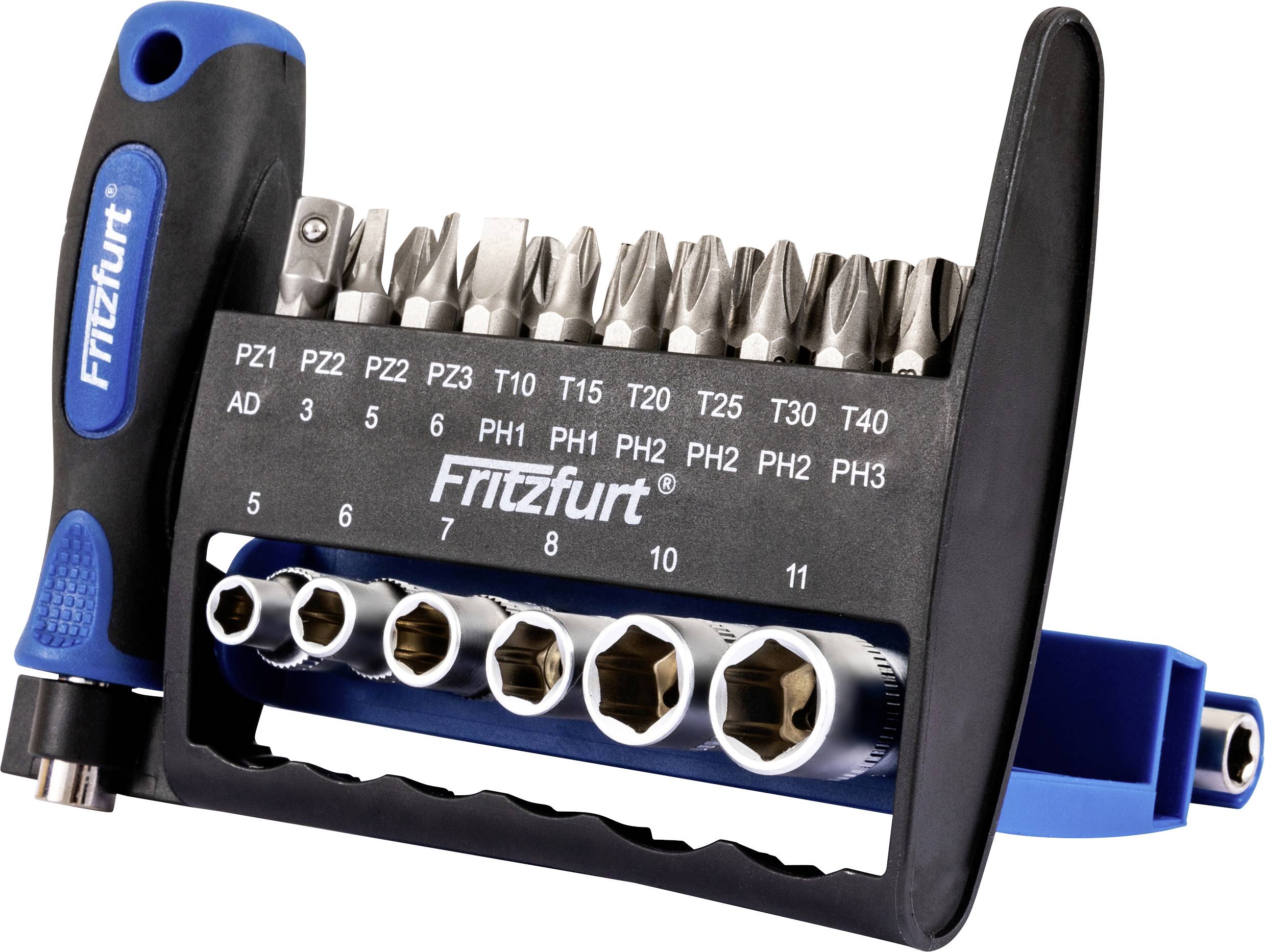 FRITZFURT 6100-3032 Bit-Set 28teilig inkl. Bithalter-Schraubendreher