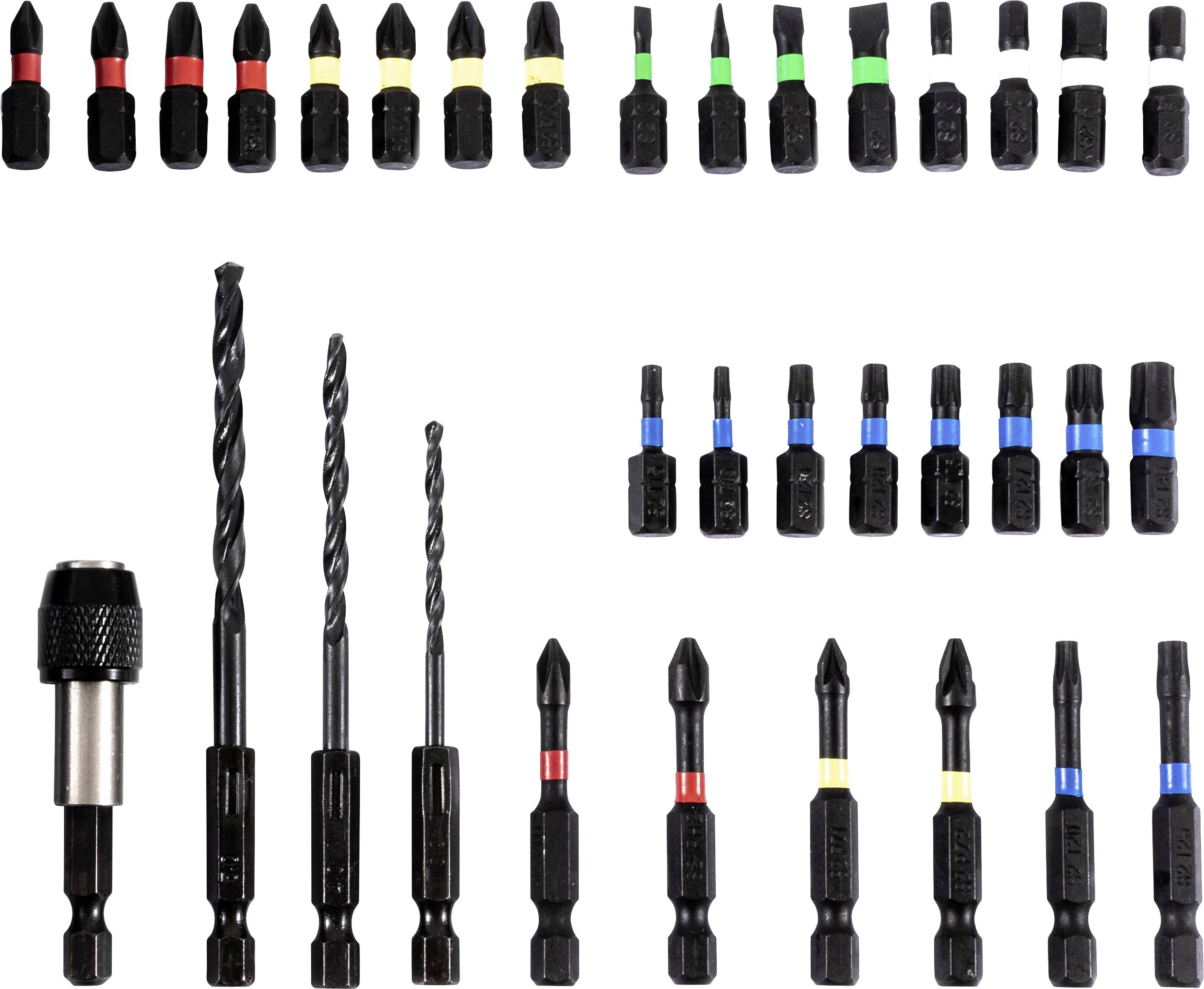 FRITZFURT 6100-3040 Bit-Set 24teilig Schlitz, Kreuzschlitz Phillips, Kreuzschlitz Pozidriv, T-Profil, Innen-Sechskant Sc...
