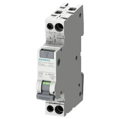 Leitungsschutzschalter von Siemens, Modell 5SV1 313-1KK16, geeignet für 1/2-polige Absicherung, Nennstrom: 16A, Spannung: 230V.