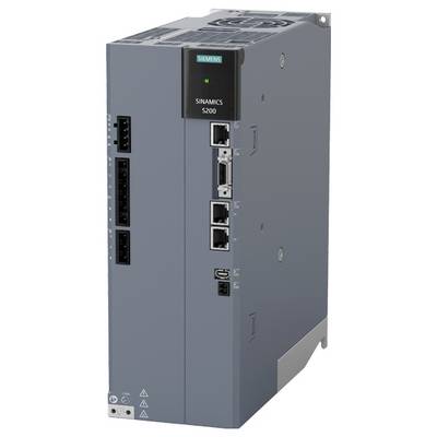 Ein graues Siemens SiNamics S200 Antriebsgerät mit mehreren Anschlussporten. Es wird in industriellen Anwendungen zur Motorsteuerung eingesetzt.