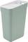 Ein hoher, rechteckiger, hellgrüner Mülleimer mit einem weißen Deckel; geeignet für Müllentsorgung in Innenräumen.