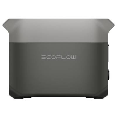 Eine tragbare EcoFlow-Powerstation in schwarzem Design. Sie dient als mobile Stromquelle, geeignet für Outdoor- und Notfallanwendungen.
