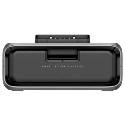 Eine schwarze 'Smart Extra Battery'-Ladeeinheit mit einer zentralen Halterung für eine zusätzliche Batterie.