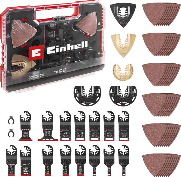 Einhell 708170 XXL -CASE Aluminiumoxid, Chrom-Vanadium Stahl, BiM, HCS, HM Multifunktionswerkzeug-Zubehör-Set 40 mm 1 Set