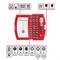 Ein rotes Bit-Set mit 29 Teilen, enthält diverse Bit-Typen: PH, PZ, SLOT, HEX, T, TT. Links "MAGNETIC", "QUICK CHANGE". Schraubendreheradapter inklusive.