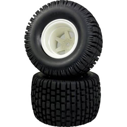 Absima 1:10 Monstertruck Kompletträder Block-Profil Weiß 2 St.