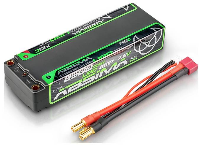 Absima Modellbau-Akkupack (LiPo) 7.6 V 8500 mAh Zellen-Zahl: 2 140 C Hardcase 5 mm, T-Stecker