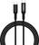 Ein schwarzes USB-C-Kabel mit digitaler Anzeige zeigt die Ladegeschwindigkeit an.