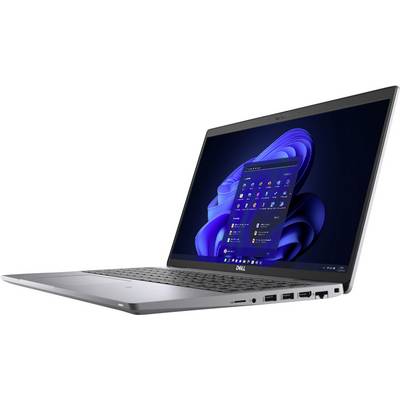 Ein Dell-Laptop mit geöffnetem Windows-Betriebssystem-Desktop. Mehrere App-Symbole sind auf dem Bildschirm sichtbar.
