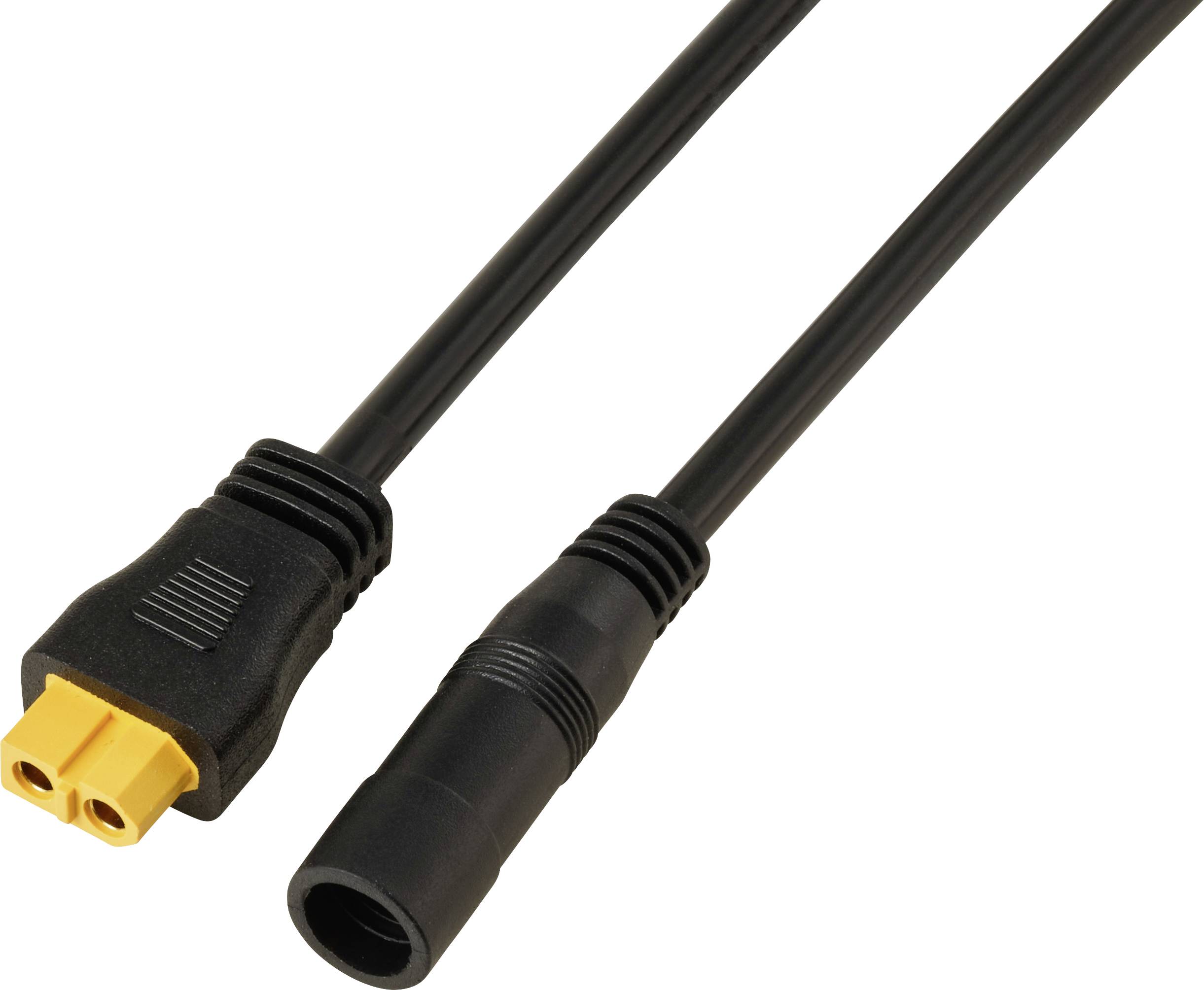 DC-Buchse 2,1/5,5 mm auf XT60-Kabel 0,5 m TC-13619292 Schwarz TRU COMPONENTS Inhalt: 1 St.