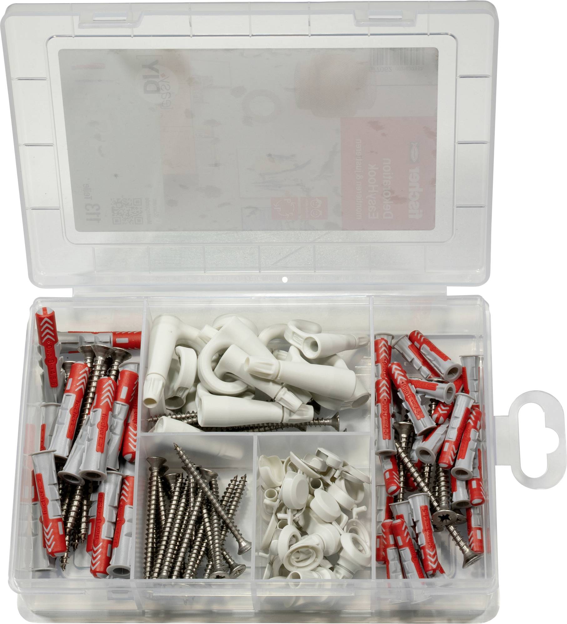 Fischer 577062 easyDIY EasyHook Dübel-Sortimentsbox 113 St.