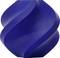 Abstrakte blaue Skulptur in spiralförmigem Design mit glatter Oberfläche.