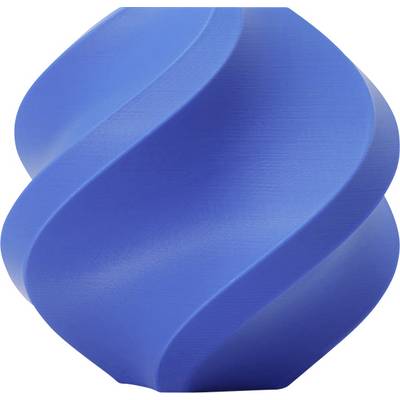 Blaue, spiralförmige Plastikoberfläche mit geschwungenem Design, wirkt modern und künstlerisch.