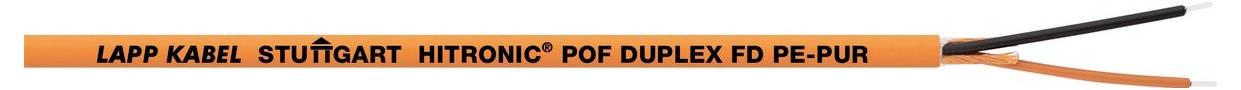 Orange und schwarze isolierte elektrische Kabel mit der Beschriftung "LAPP KABEL STUTTGART INTORQ POF DUPLEX FD PE-PUR".