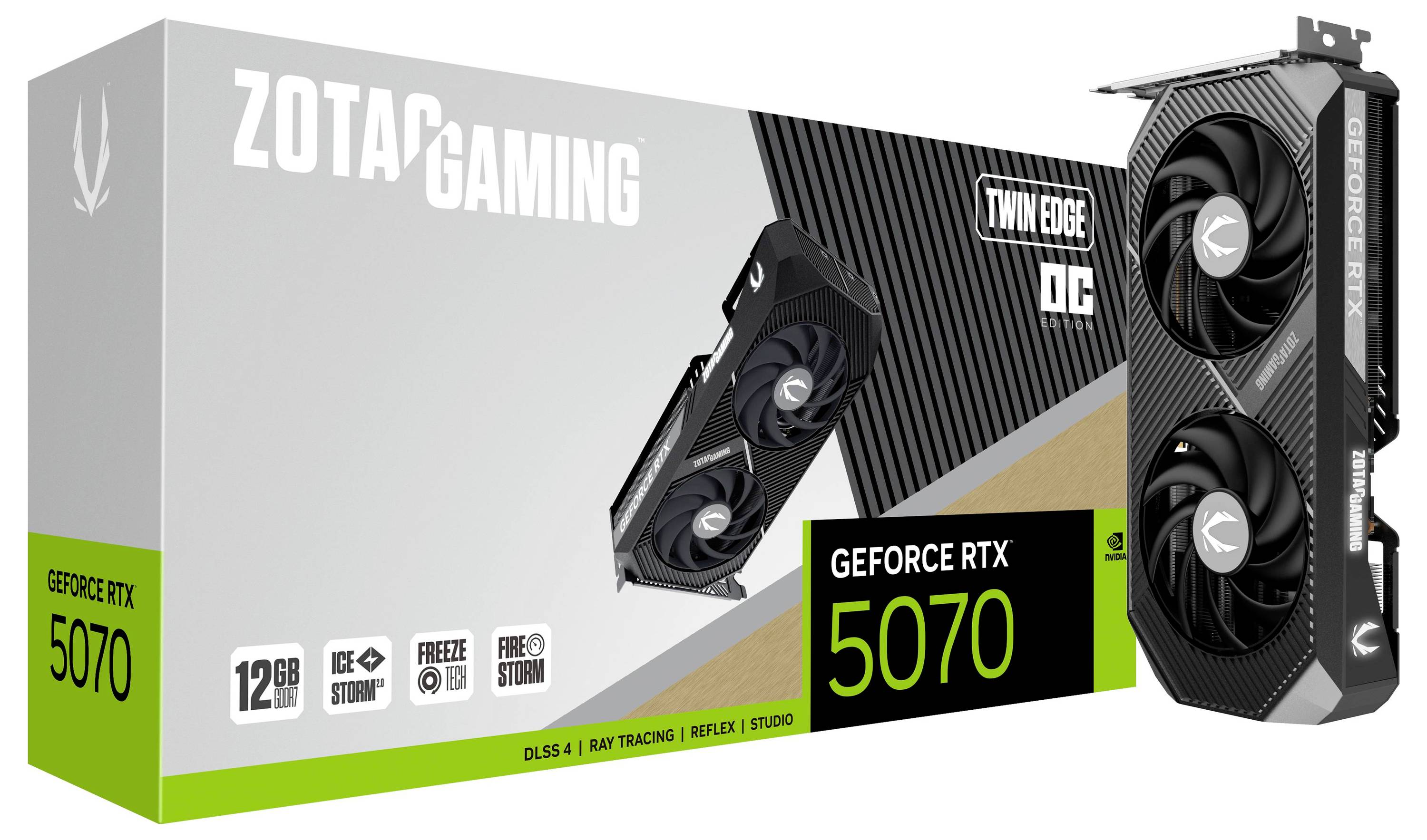 Zotac Grafikkarte Nvidia GeForce RTX 5070 12 GB GDDR7-VRAM PCIe x16 HDMI®, DisplayPort NVIDIA G-Sync, Übertaktet / Overc-2