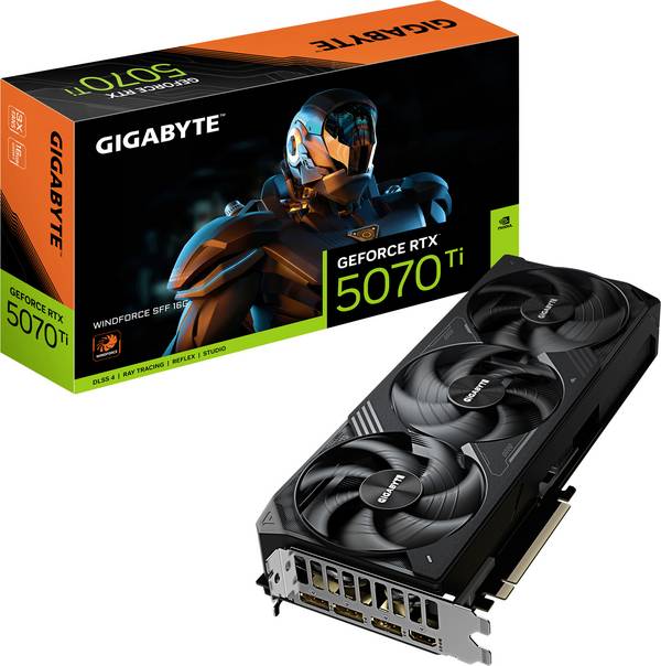 GIGABYTE GeForce RTX 5070 Ti Windforce SFF 16G, 16GB GDDR7, 1x HDMI 2.1b, 3x DP 2.1b