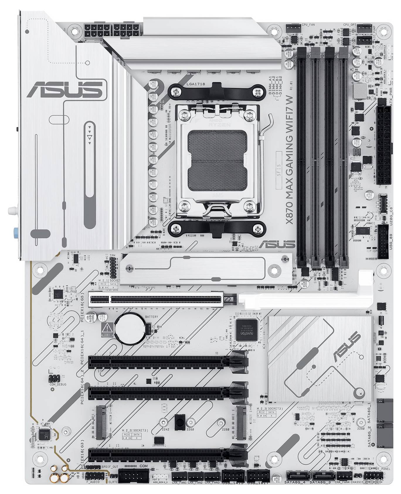 Asus X870 MAX Mainboard Sockel (PC) AMD® AM5 Formfaktor (Details) ATX Mainboard-Chipsatz AMD® X870-8