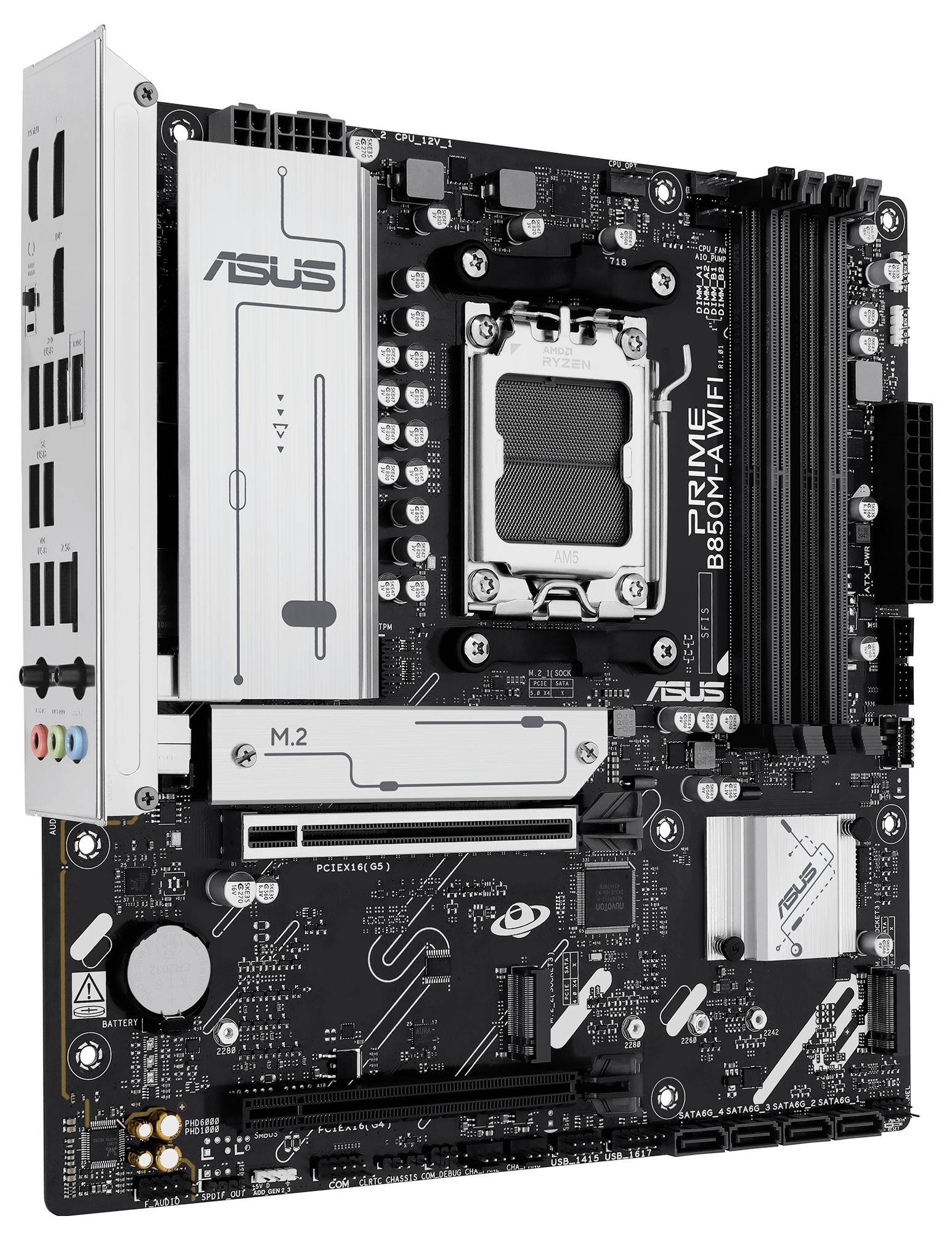 Asus PRIME B850M-A Mainboard Sockel (PC) AMD® AM5 Formfaktor (Details) Micro-ATX Mainboard-Chipsatz AMD® B850-3