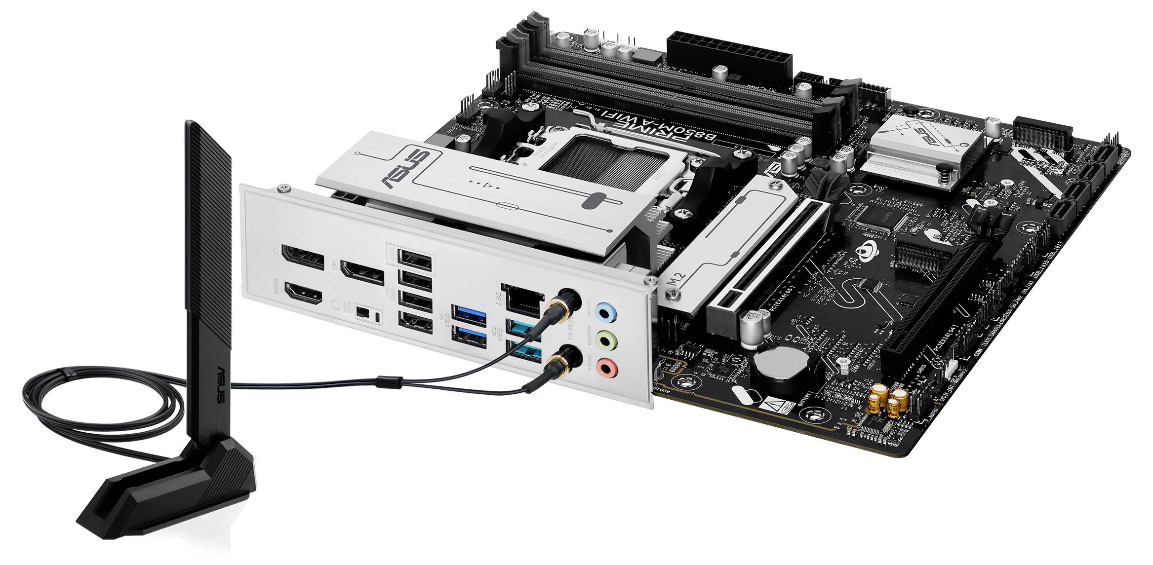 Asus PRIME B850M-A Mainboard Sockel (PC) AMD® AM5 Formfaktor (Details) Micro-ATX Mainboard-Chipsatz AMD® B850-10