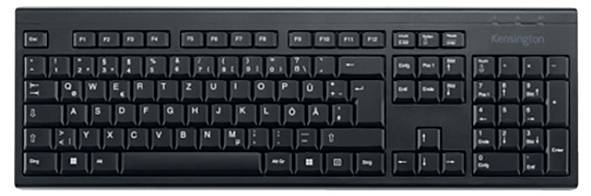 Eine deutsche QWERTZ-Tastatur mit Standard-Layout, grauer Farbe und vollständigem Ziffernblock auf der rechten Seite.