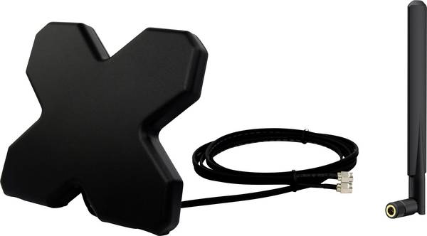 Wittenberg Antennen LTE, WLAN, Portabel Antennenset für Router Antenne 1 LTE Twin Kabel 2m K-103521 Antenne 5 dBi 2.4 GHz