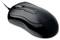 'Schwarze kabelgebundene Computermaus mit großem Scrollrad und ergonomischem Design.'