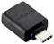 Ein schwarzer USB-C-Adapter von Kingston, kompakt gestaltet, ermöglicht die Verbindung zwischen verschiedenen Geräten.