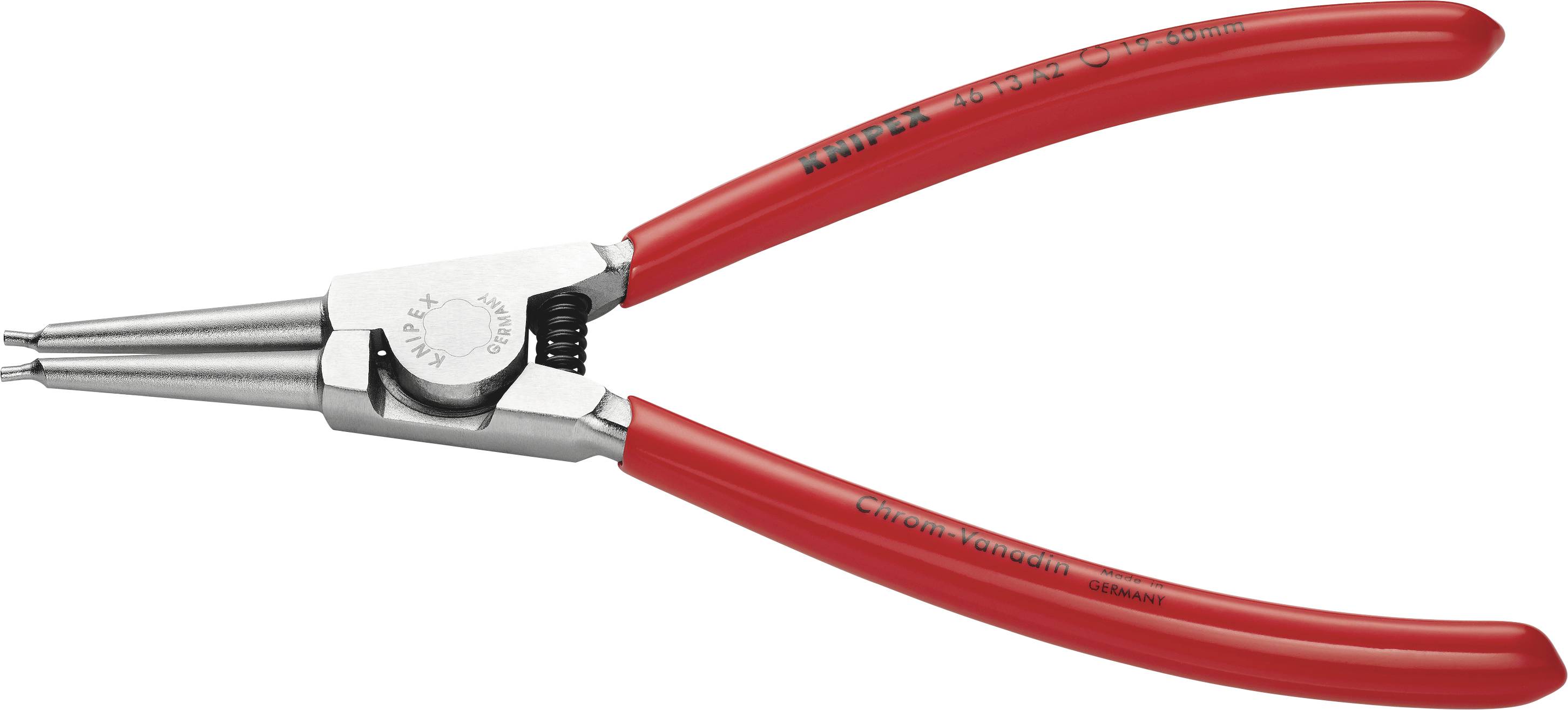 KNIPEX 46 13 A2 Sicherungsringzange für Außenringe auf Wellen mit Kunststoff überzogen verchromt 180 mm