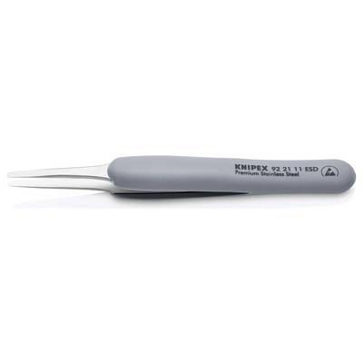 Pinzette mit grauem Griff aus Edelstahl, gekennzeichnet mit 'Knipex 92 21 11 ESD'.