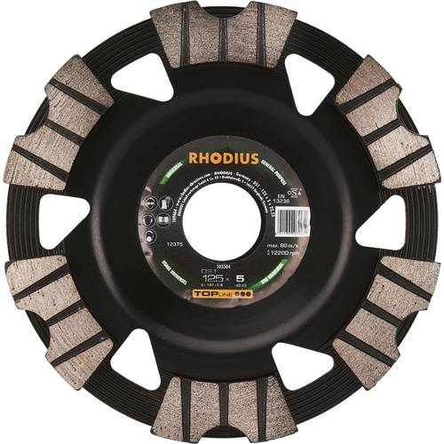 Thumbnail - Rhodius 303504 RHODIUS DS1, Diamantschleiftopf 125 x 5,0 x 8,0 x 22,23 mm, Diamantschleiftopf, TOPline, Made in Germany,...