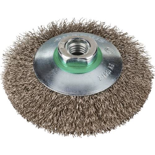 Thumbnail - Rhodius RHODIUS EKBW, 10 Stück Kegelbürste 100 x 20 x 20 x M14 mm, gewellt, TOPline, für Edelstahl, Stahl, NE-Metalle EK...