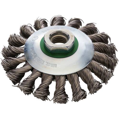 Rhodius RHODIUS EKBZ, Kegelbürste 100 x 13 x 22 x M14 mm, gezopft, TOPline, Made in Germany, für Edelstahl, Stahl EKBZ 3...