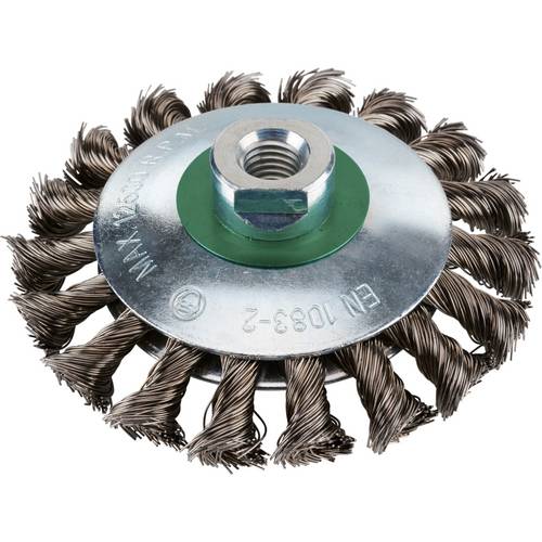 Thumbnail - Rhodius RHODIUS EKBZ, Kegelbürste 115 x 15 x 20 x M14 mm, gezopft, TOPline, Made in Germany, für Edelstahl, Stahl EKBZ 3...