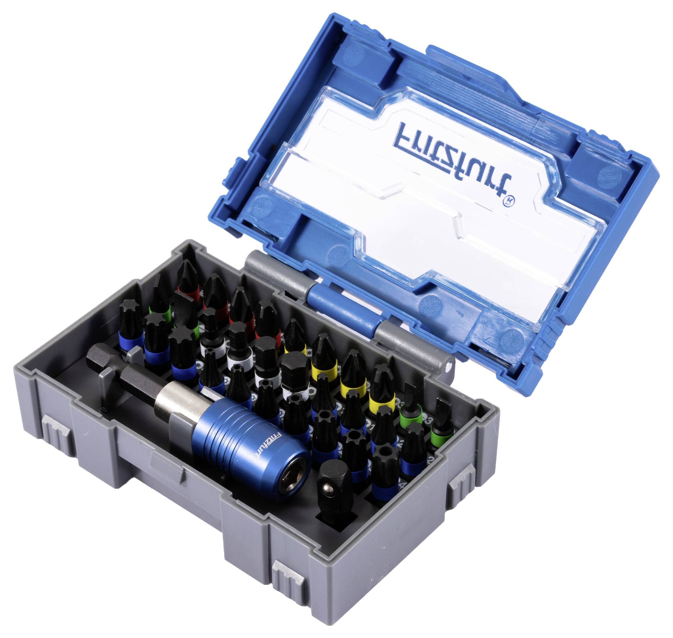 FRITZFURT 6100-3071 Bit-Set 32teilig Schlitz, T-Profil, T-Profil mit Loch, Innen-Sechskant, Kreuzschlitz Phillips, Kreuz...