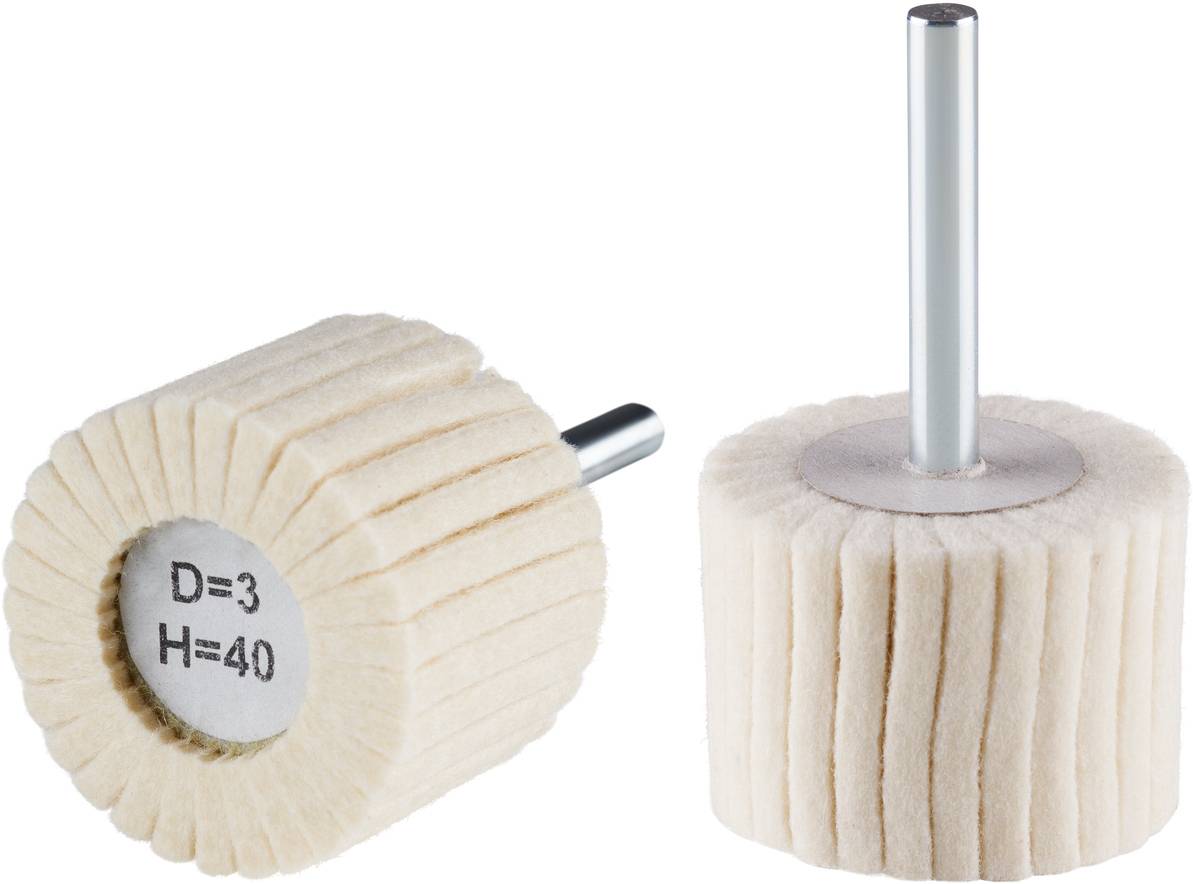 RHODIUS FLP, 10 Stück Filzlamellenpolierer 40 x 30,0 x 6,00 mm, TOPline, Made in Germany, für Edelstahl, Stahl, NE-Metal...